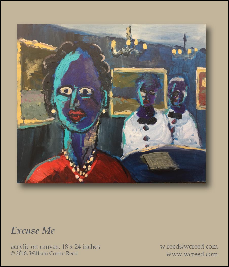 Excuse Me, an original Painting by William Reed, Acrylic on Canvas, 18 x 24