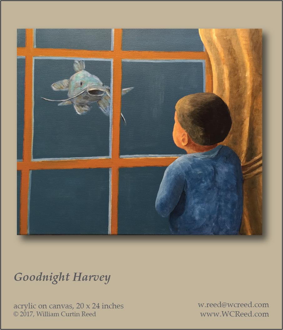 Goodnight Harvey, an original Painting by William Reed, Acrylic on Canvas, 20 x 24