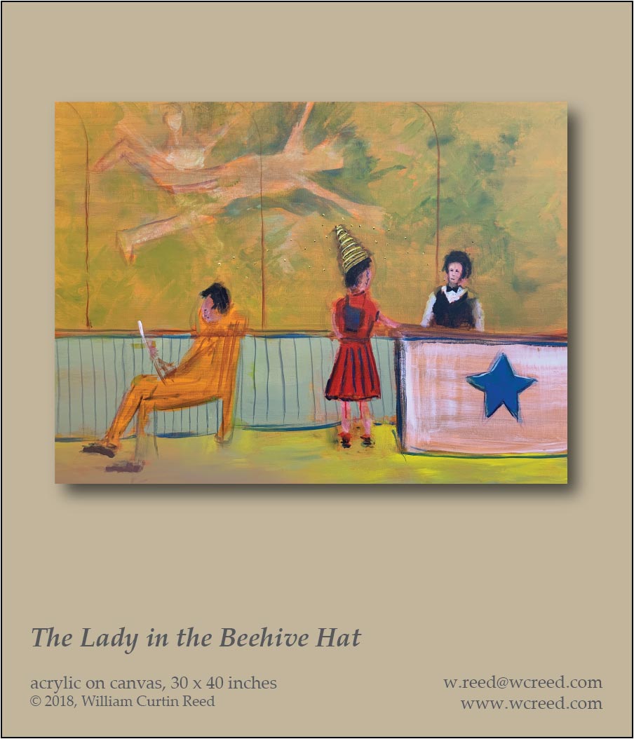 The Lady in the Beehive Hat, an original Painting by William Reed, Acrylic on Canvas, 30 x 40